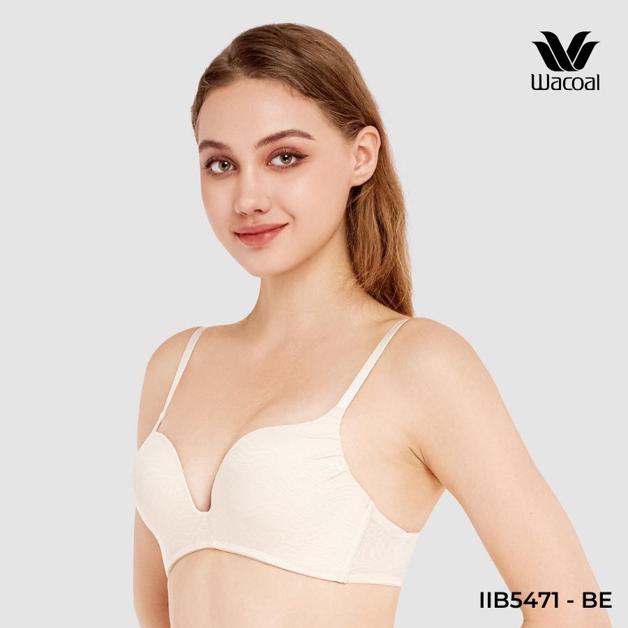 Áo lót Wacoal không gọng, nâng nhẹ, ren lưới, mút đúc 2cm, dây liền IIB5471