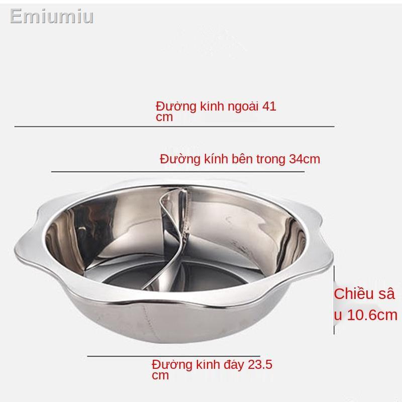 ✠Nồi lẩu inox gia dụng Lẩu nhỏ quýt vịt hai hương chậu