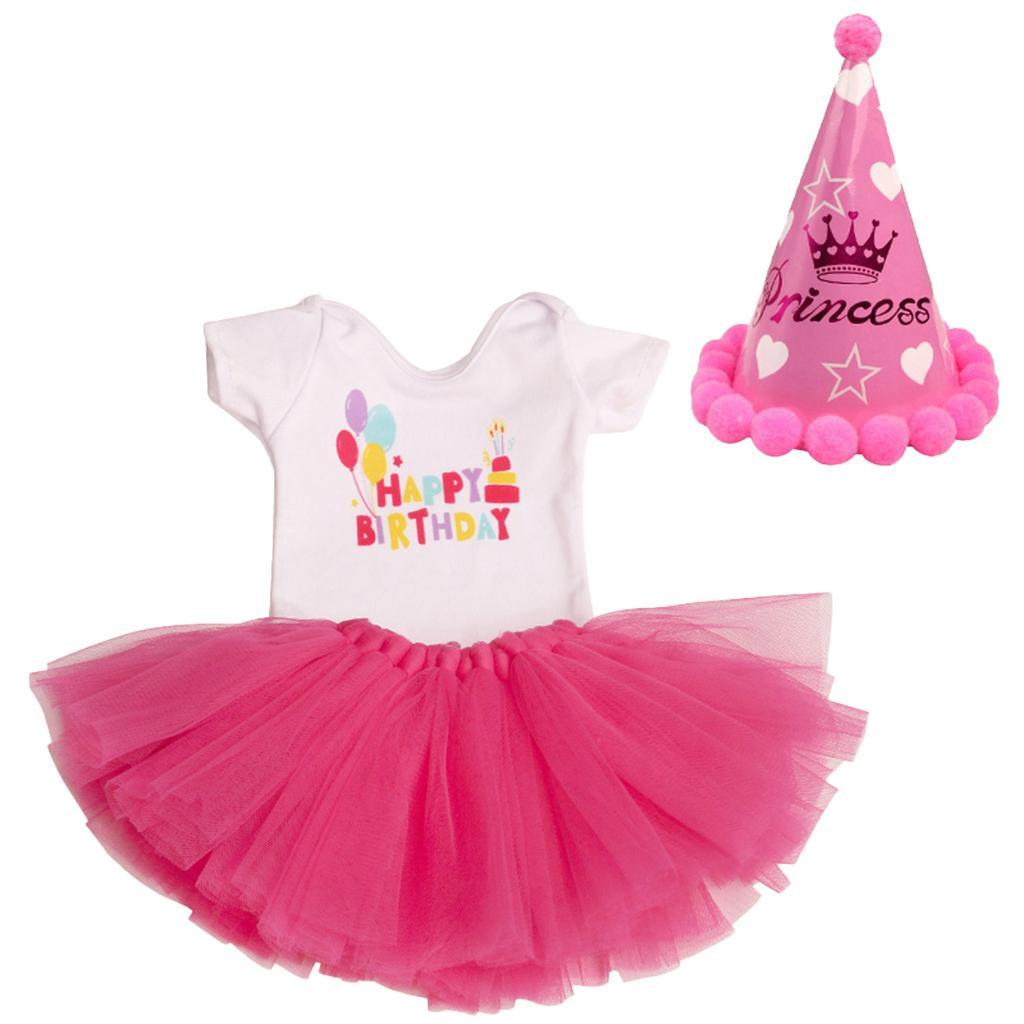 Fashion Birthday Dress & Hat for 18inch Doll Pink