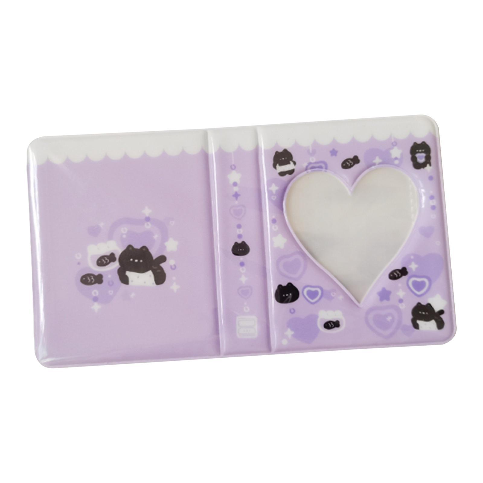 3 inch Mini Photo Album Photocard Holder Photocard Sleeves, Business Card Holder Love heart Photocard Holder Book for Card Collectiors