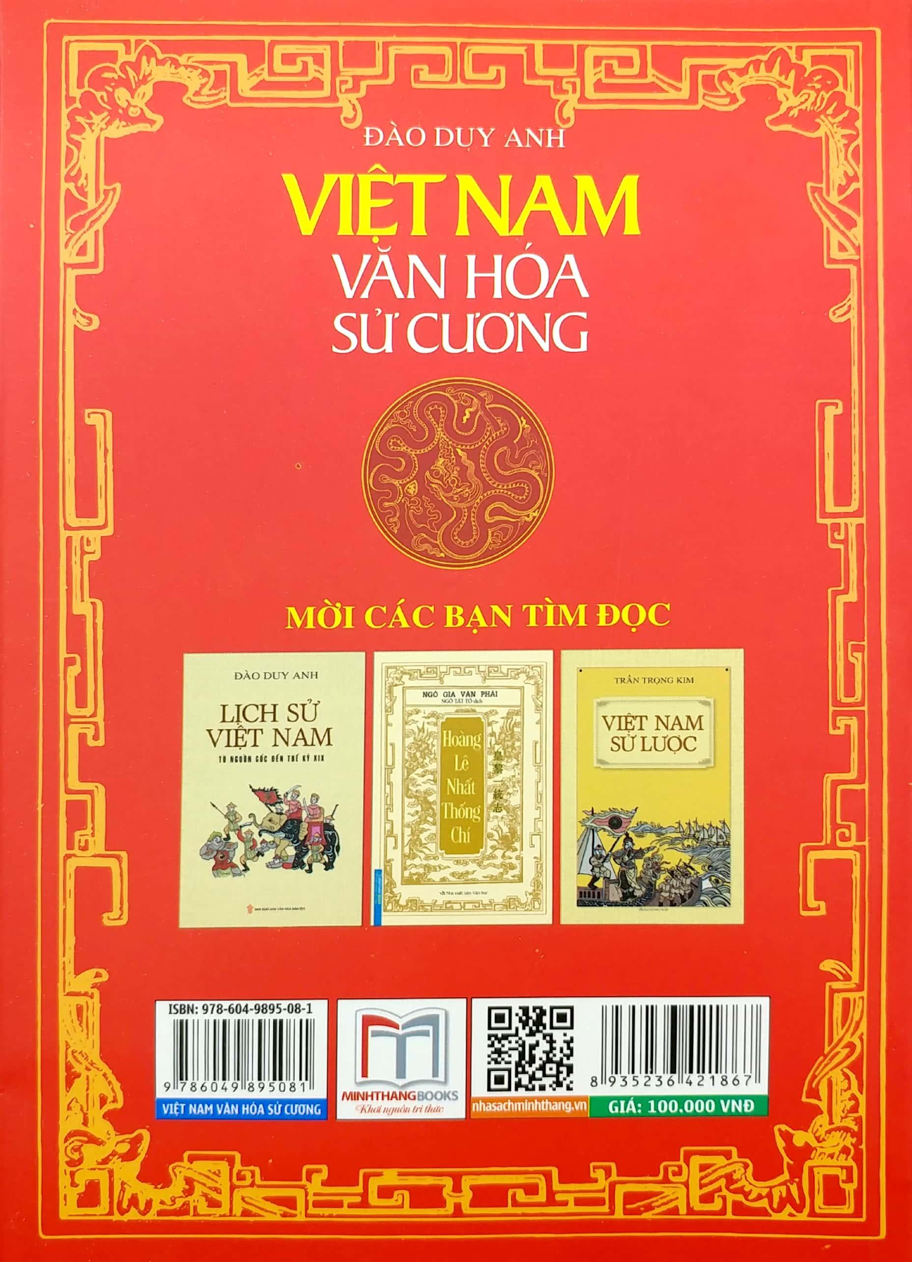 Việt Nam Văn Hóa Sử Cương (In Theo Bản 1938 , Xuất Bản Bốn Phương)