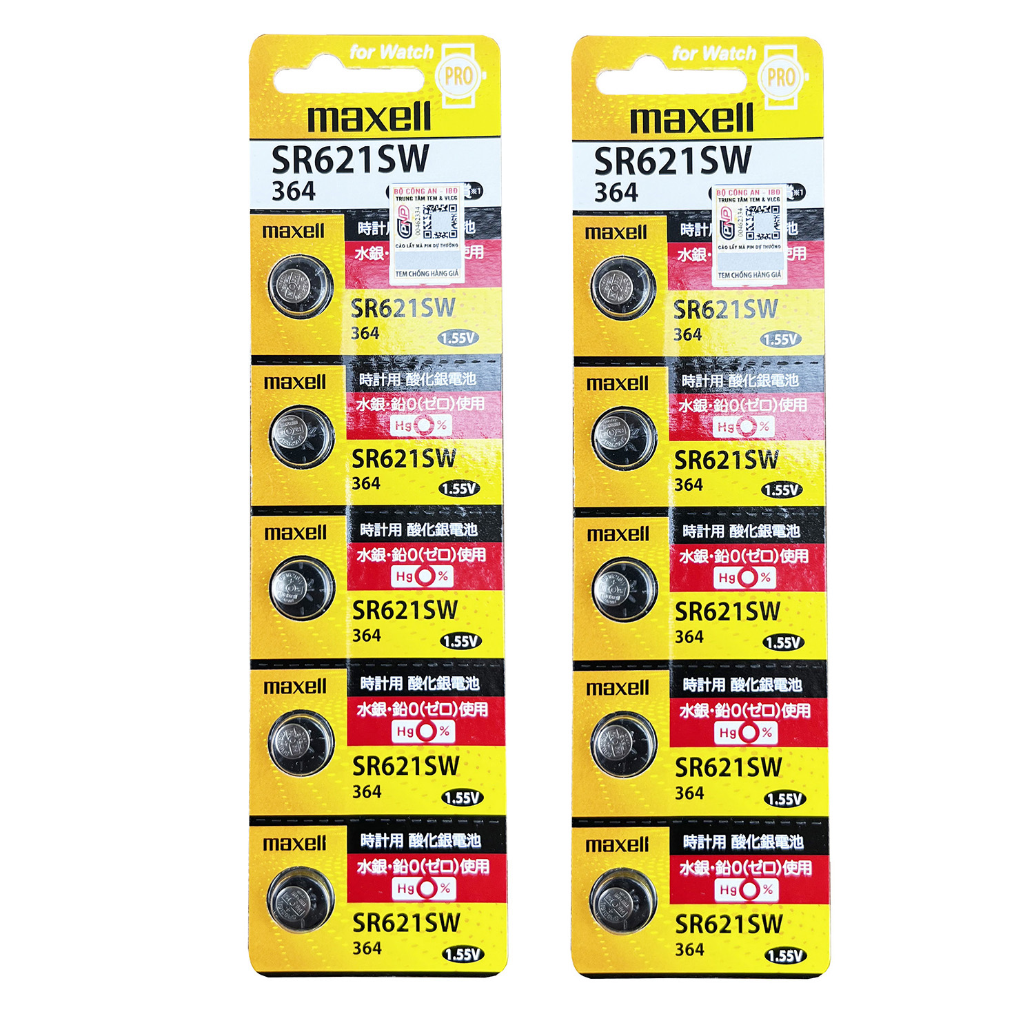 Pin chính hãng Maxell 364 SR621SW AG1 dành cho đồng hồ, thiết bị điện tử - 5 Viên