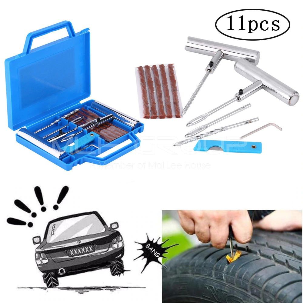 Bộ Hộp Dụng Cụ Vá Lốp Xe Lốp Không Săm Vá Lụi Bằng Thép Không Gỉ Cho Xe Oto, Xe Hơi Và Xe Máy