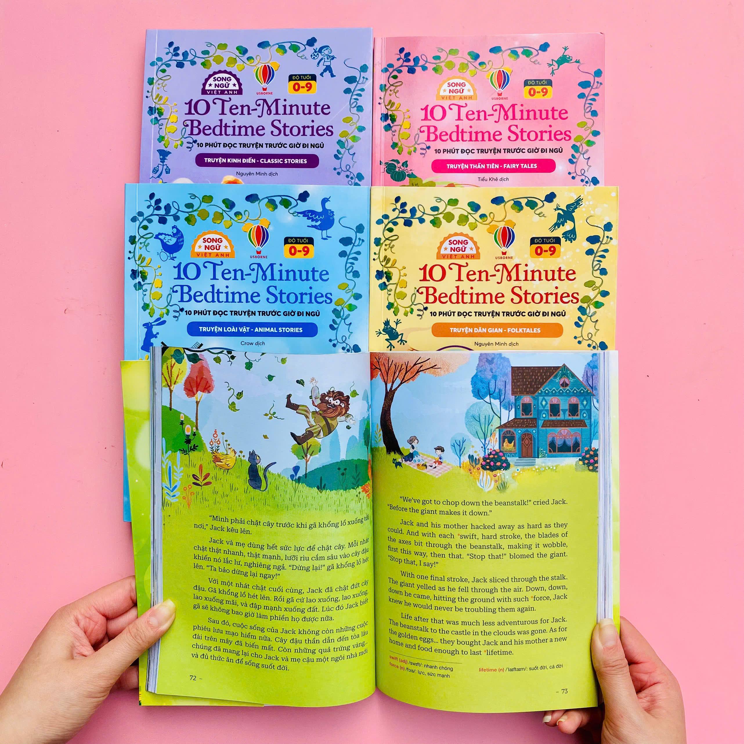 Sách - 10 Ten-Minutes Bedtime Stories - 10 Phút Đọc Truyện Trước Giờ Đi Ngủ - Classic Stories - Truyện Kinh Điển - Song Ngữ Việt-Anh