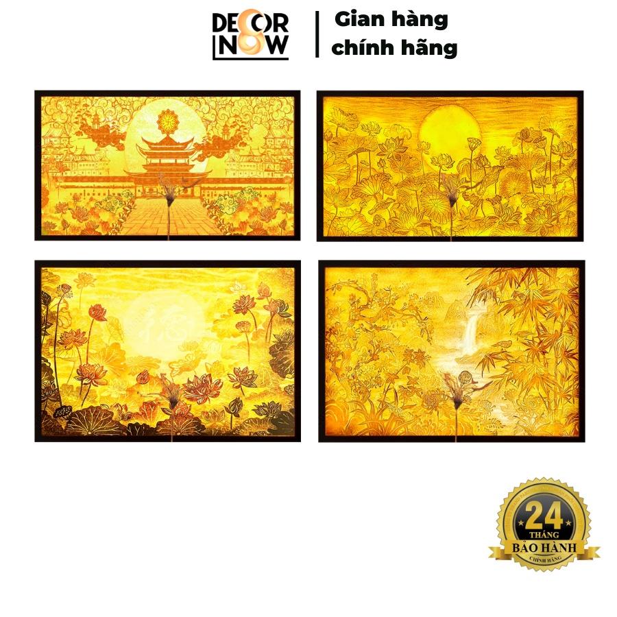 Đèn Hào Quang Phật In Tranh Trúc Chỉ NGANG DECORNOW, Trang Trí Ban Thờ, Gia Tiên, Tượng Phật DCN-26