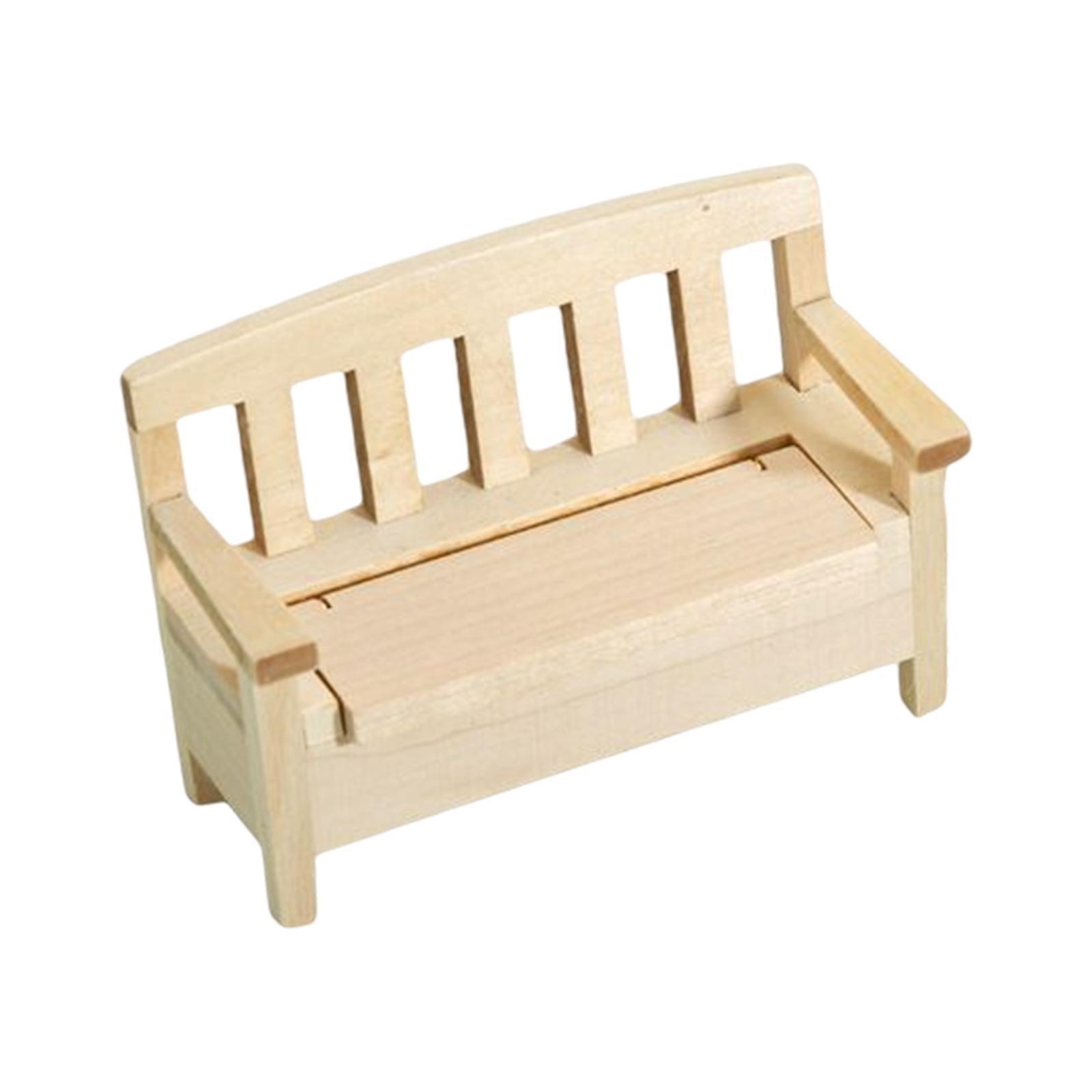 1:12 Scale Back Chair ,Mini Toy Dollhouse Decoration Accessories, DIY Scene Model Wood Furniture Model Living Room Decor Toy