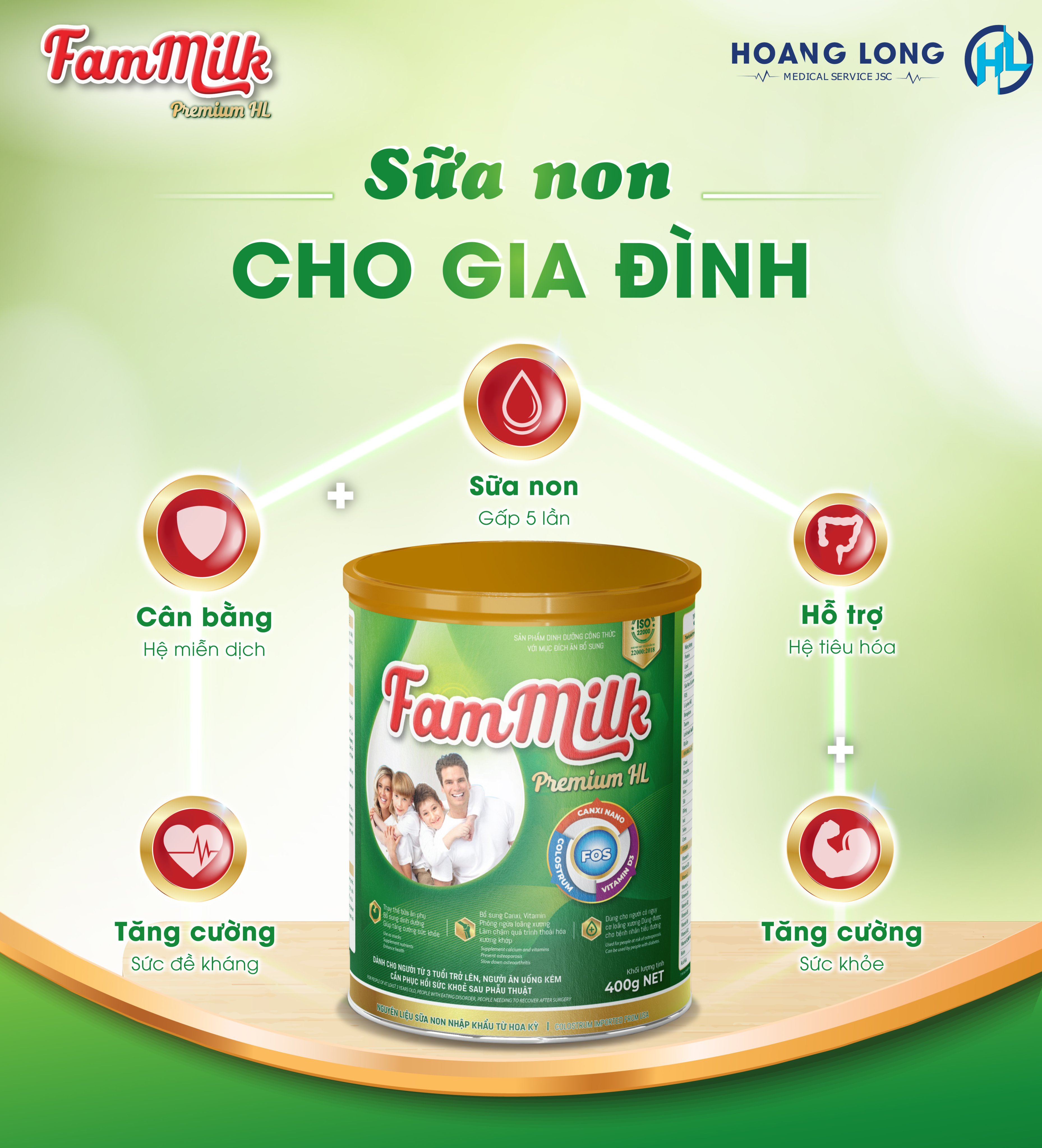 Sữa Non Tăng Đề Kháng Trẻ Em Người Lớn FamMilk (400g)