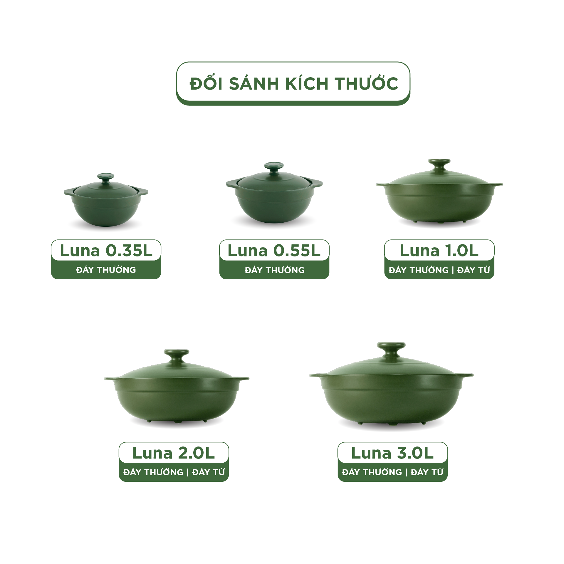 Nồi Sứ Dưỡng Sinh Minh Long Healthy Cook Luna 0.55 L - Dùng Cho Bếp Gas, Bếp Hồng Ngoại