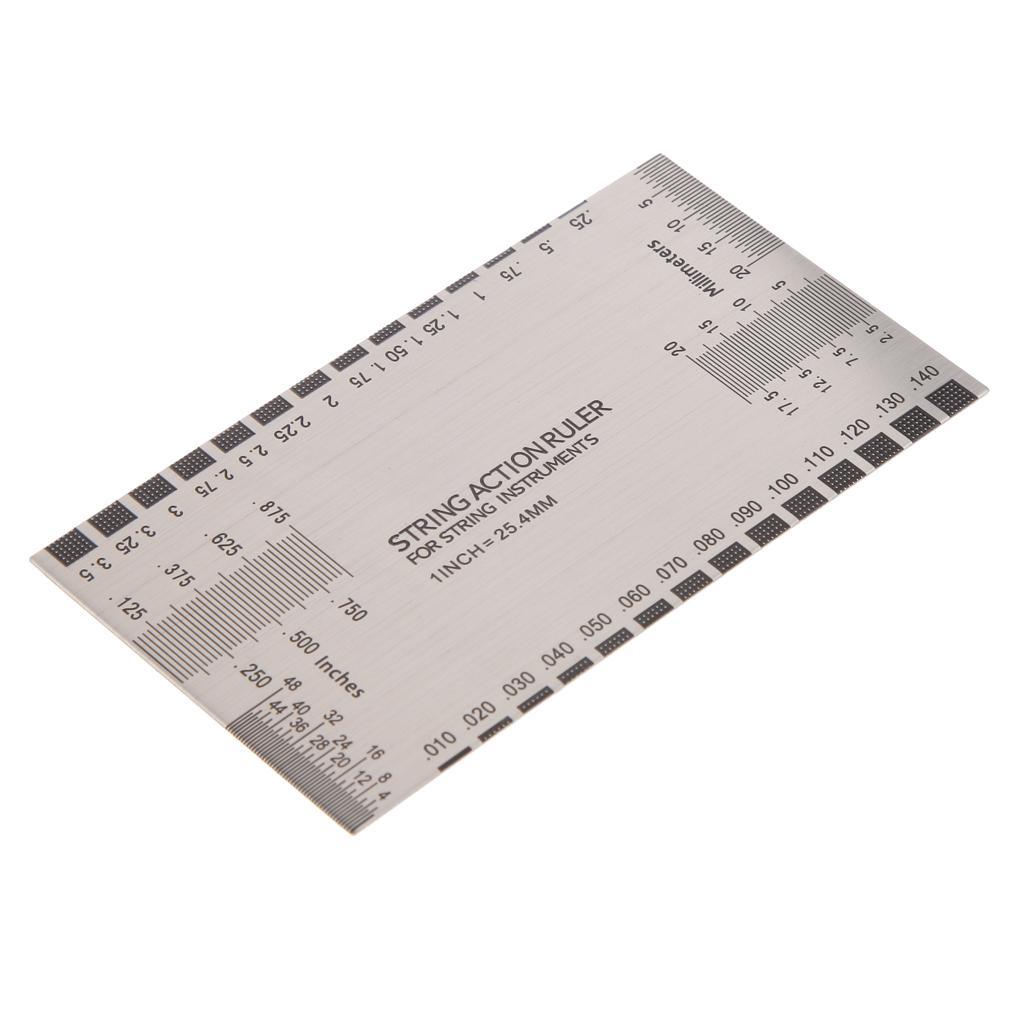 Stainless Steel String Action Ruler Luthier Gauge Tool for String Instrument