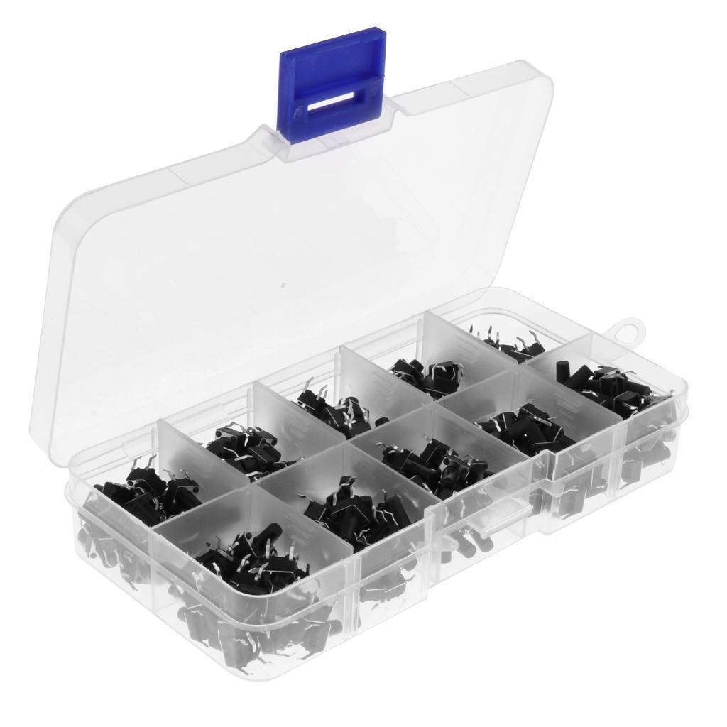 200Pcs/lot 6x6mm Tactile Push Button Switch Micro Momentary Assortment Parts