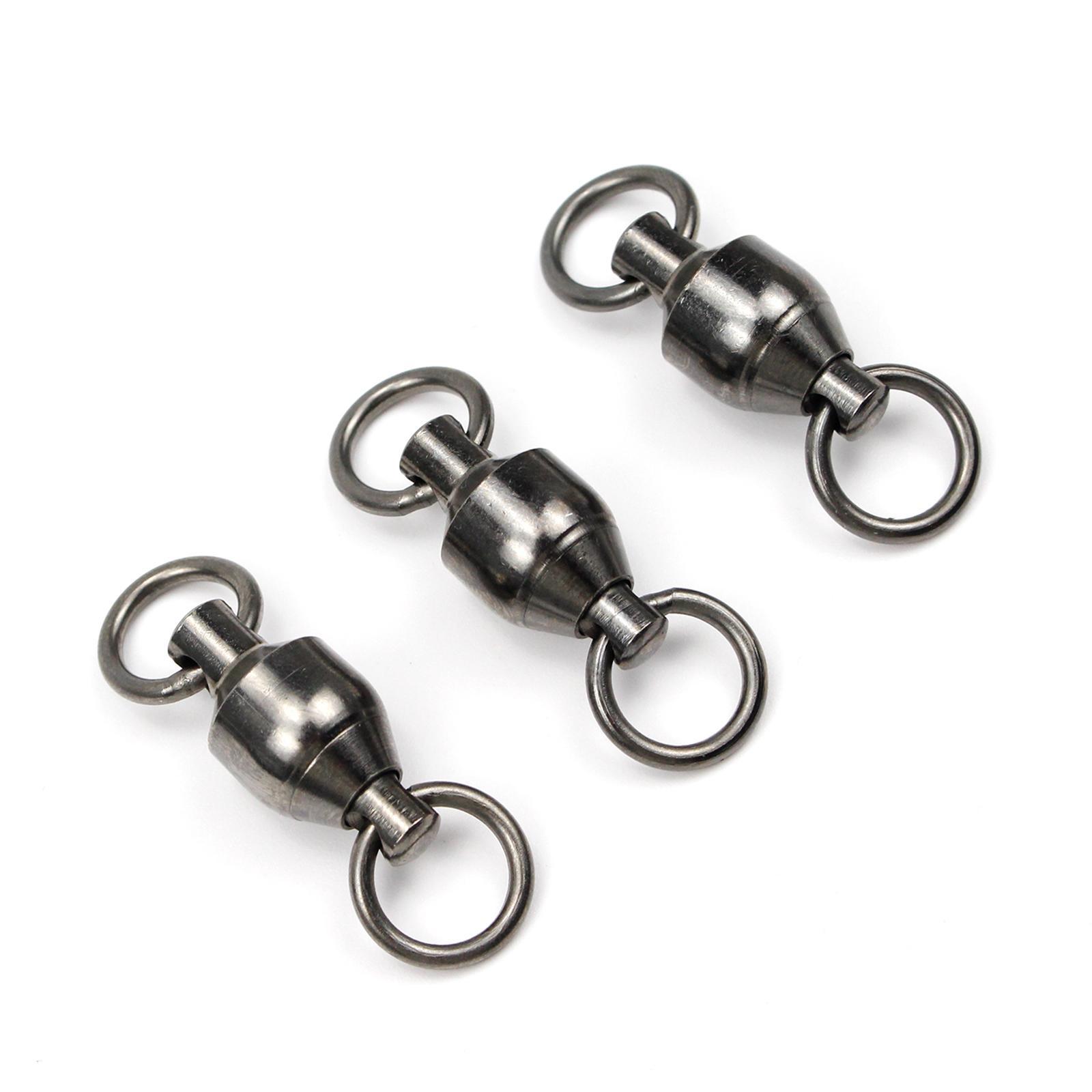 20x Fishing Swivels, Ball Bearing Swivels, Small Reusable High Strength for Freshwater Saltwater Barrel Swivels, Gray