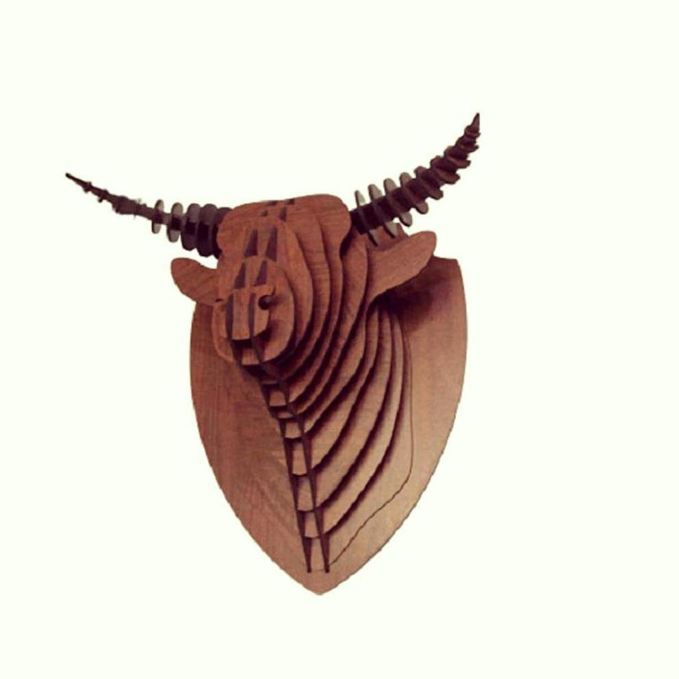 Đầu thú decor treo tường hình trâu trang trí treo tường