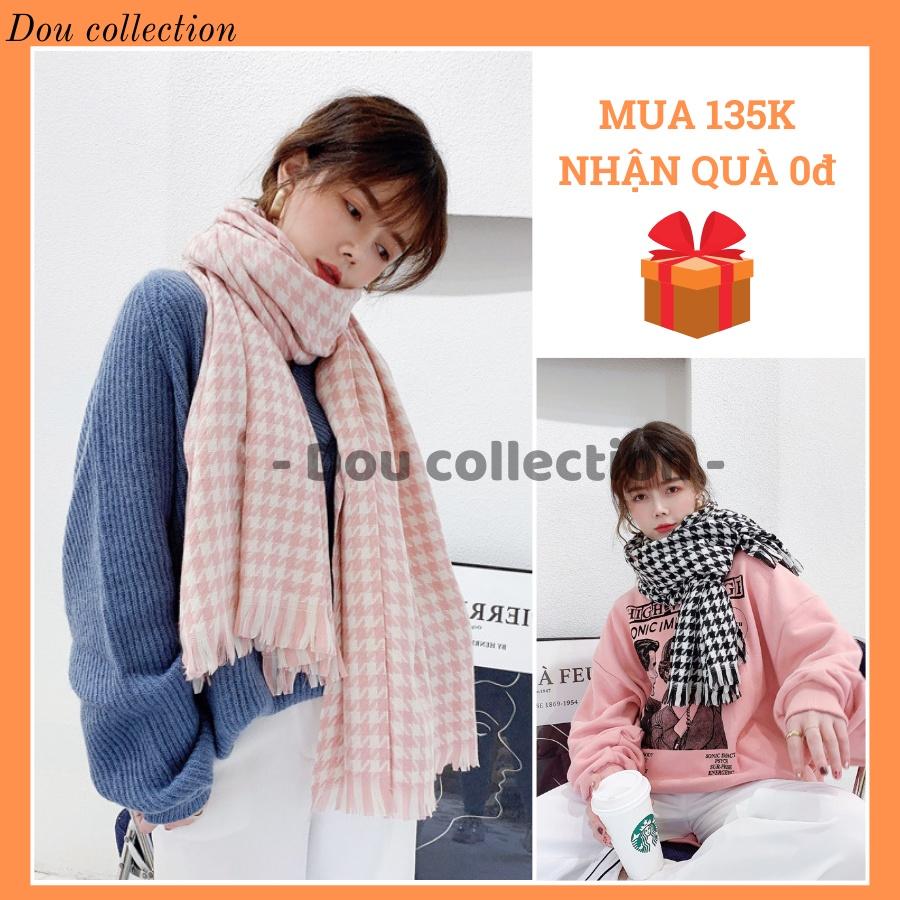 Khăn Len Choàng Cổ (Khăn Cashmere Len) Cao Cấp Giữ Ấm Họa Tiết Houdstoth - 70x190cm - PASHMINA - Mã LN012