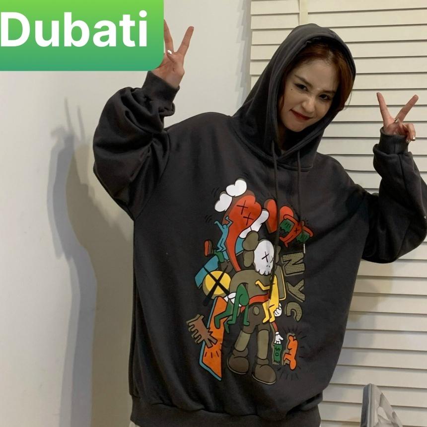 ÁO HOODIE - ÁO KHOÁC NỈ NAM NỮ CHẤT NỈ CÓ MŨ FROM RỘNG HOẠT HÌNH KWASSH- DUBATI FASHION