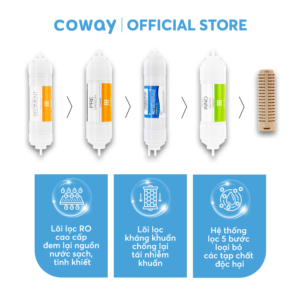 Combo Máy lọc không khí Coway Aires (10) AP-1009CH + Máy lọc nước Coway Nadi (L) P-300L - Hàng chính hãng