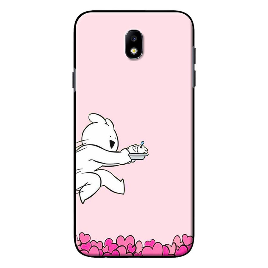 Ốp Lưng Dành Cho Điện Thoại Samsung Galaxy J3 Pro/ Galaxy J7 Pro Thỏ Trắng Nền Hồng