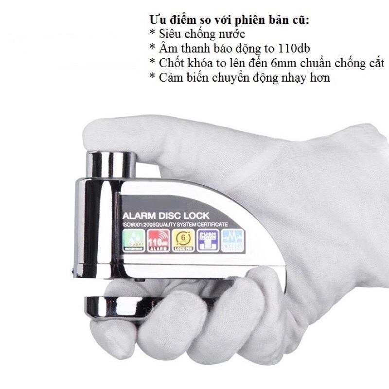 Ổ khoá đĩa cảm biến xe đạp, xe máy (Chống cắt) Goinglink ALARM Disclock