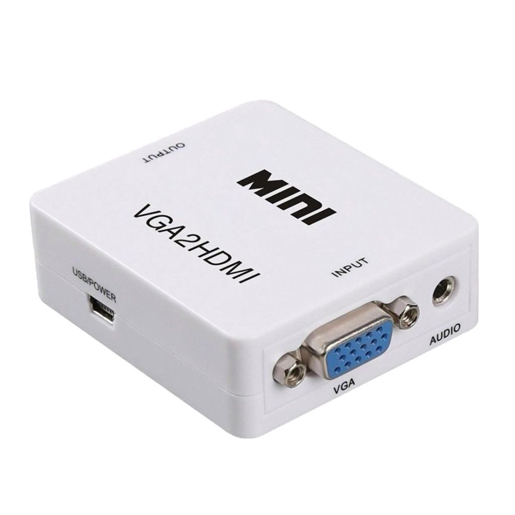 VGA to HDMI Female to Female Video Adapter Cable Converter w/ Audio HD1080P