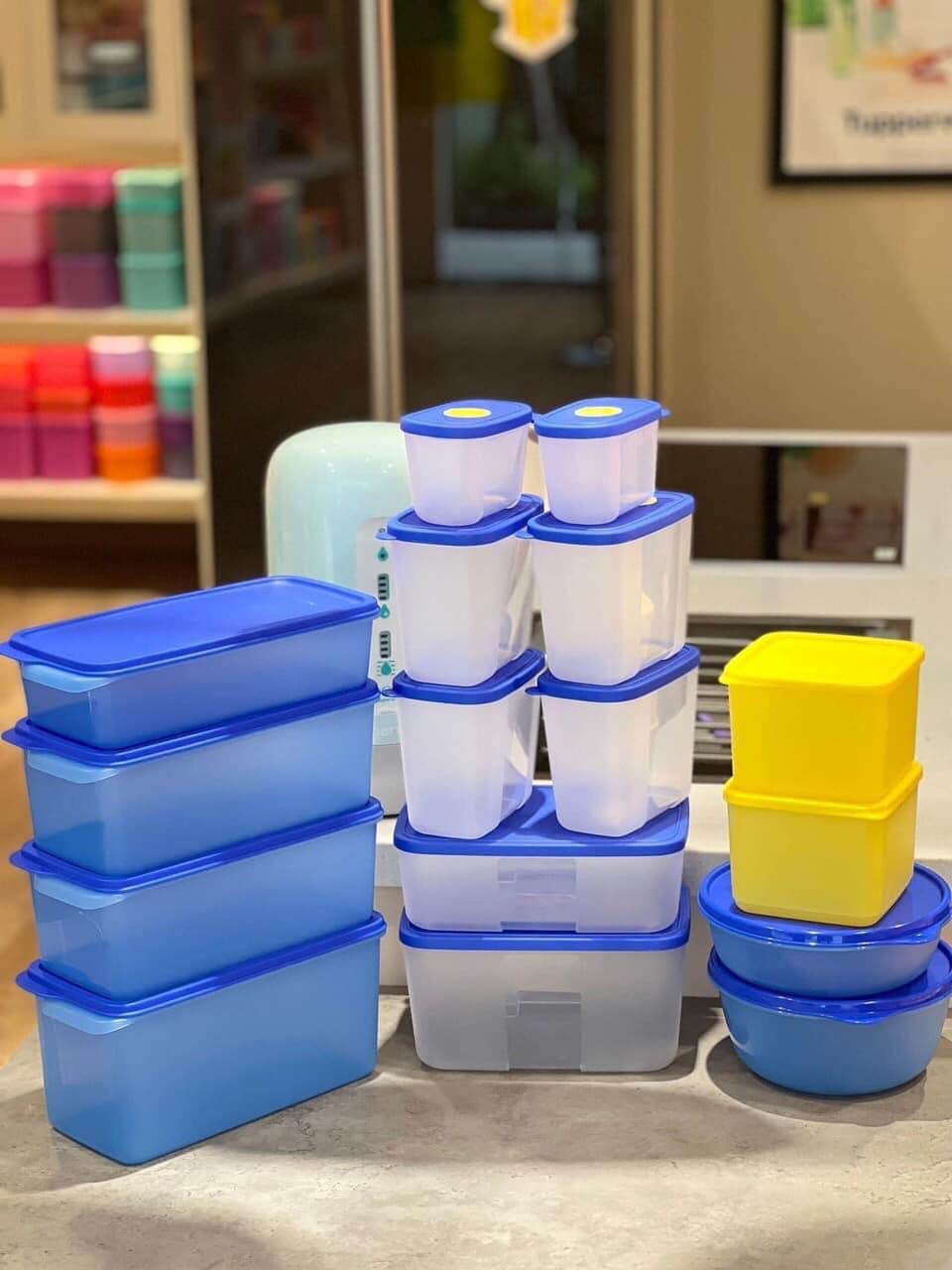 BỘ HỘP TRỮ MÁT & TRỮ ĐÔNG BLUE OCEAN SET 15 TUPPERWARE CHÍNH HÃNG