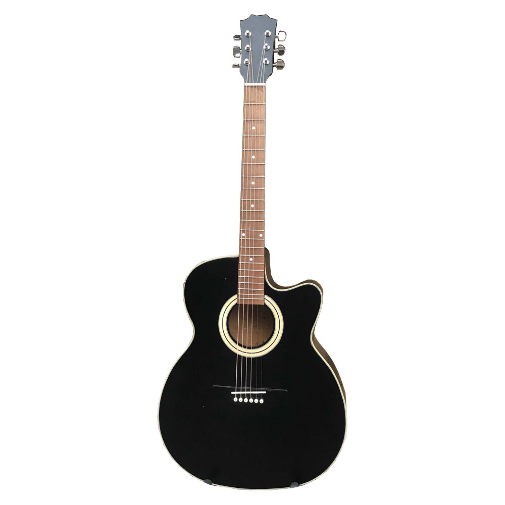 Đàn guitar acoustic có ty màu đen - Mặt gỗ thông nguyên tấm guitar SVA1