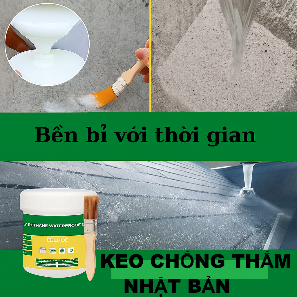 1KG Siêu Keo Chống Thấm Nhật Bản Trong Suốt – Chống Dột Trần Nhà, Nền, Tường Cực Hiệu Quả
