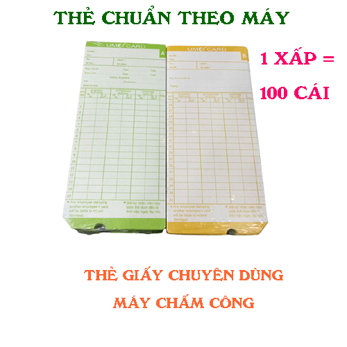 Thẻ chấm công dùng cho máy chấm công giấy- Thẻ Umei (1 xấp = 100 thẻ )