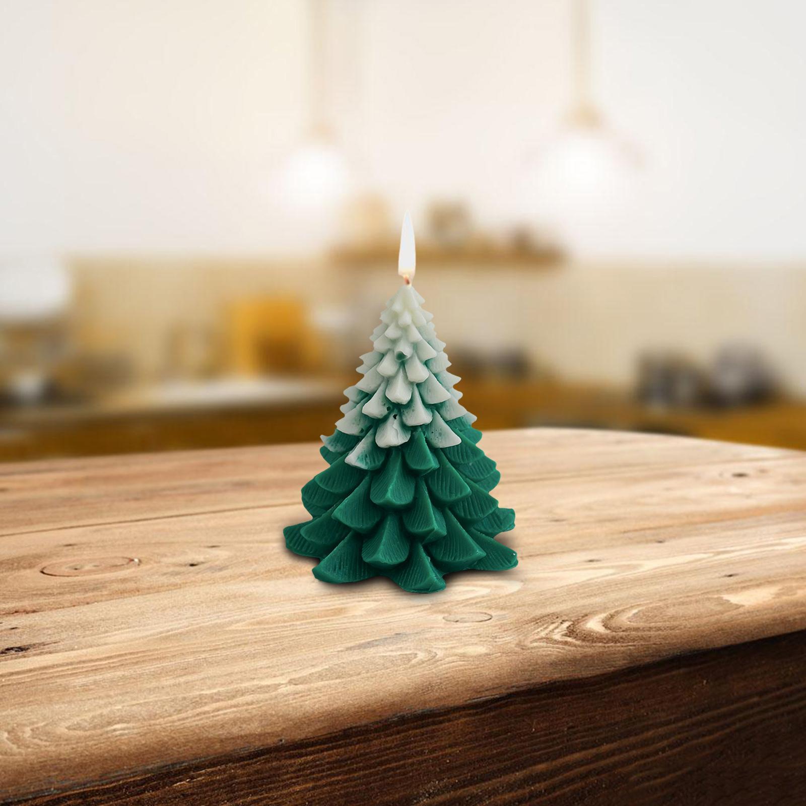 3x 3D Christmas Tree Shape Scented Wax Candle Nordic Bedroom Bar Decorative