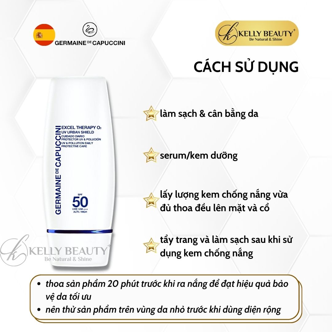 Kem Chống Nắng Sinh Học Germaine Excel Therapy O2 UV Urban Shield SPF 50, PA+++ | Kelly Beauty