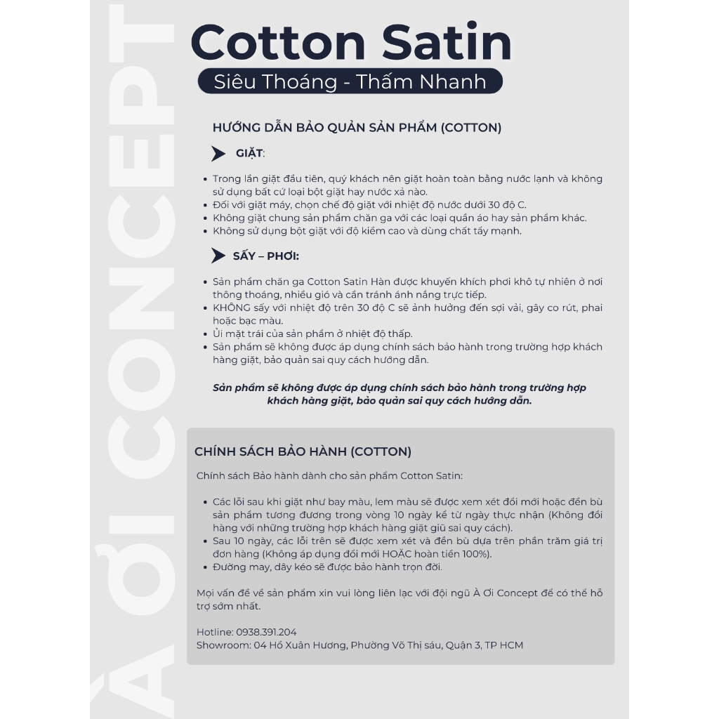 Bộ Chăn Ga Gối 4 Món Cotton Satin Size 1m6 x 2m Trơn Nhiều Màu À Ơi Concept cao cấp Hàn Quốc