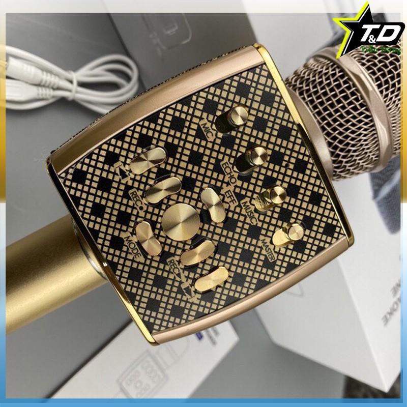 Mic karaoke YS95 cao cấp - Micro Bluetooth YS-95 tích hợp loa bass không dây