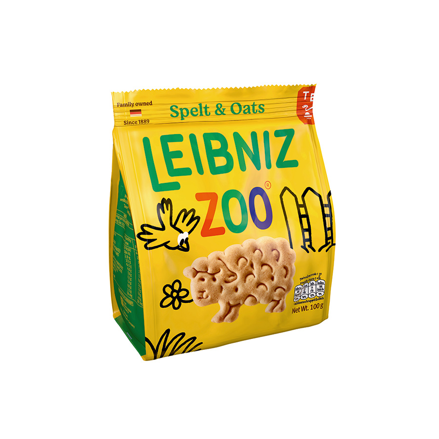 [Made in France] Bánh Qui Lúa Mì &amp; Yến Mạch Hình Thú Leibniz Zoo 100g