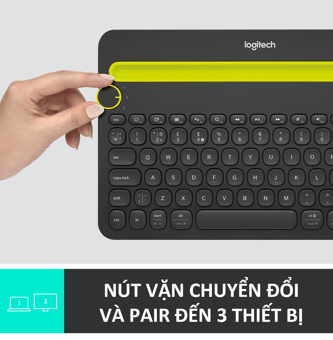 Bàn phím không dây Bluetooth Logitech K480 - Hàng chính hãng