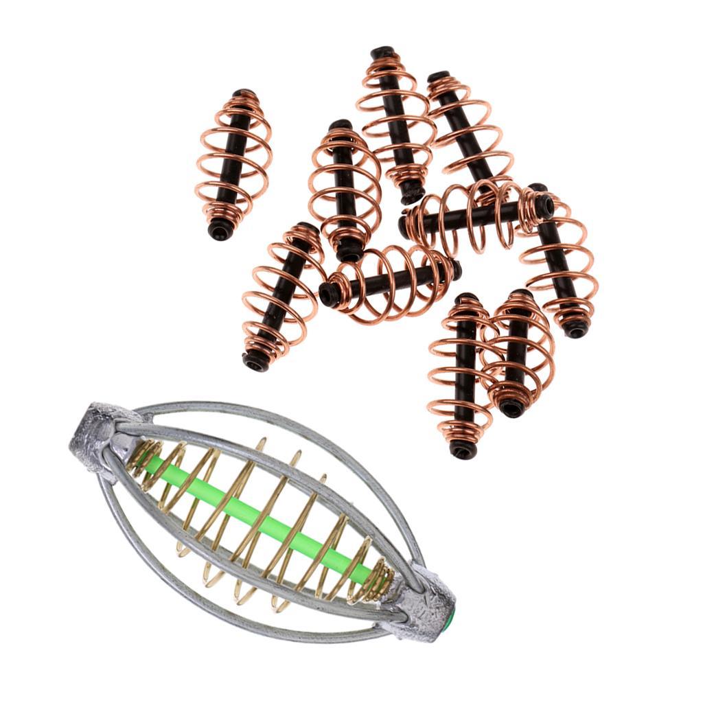 6 Wire Method Fishing Feeder and 10pcs Spring Inline Metal Fishing Feeder