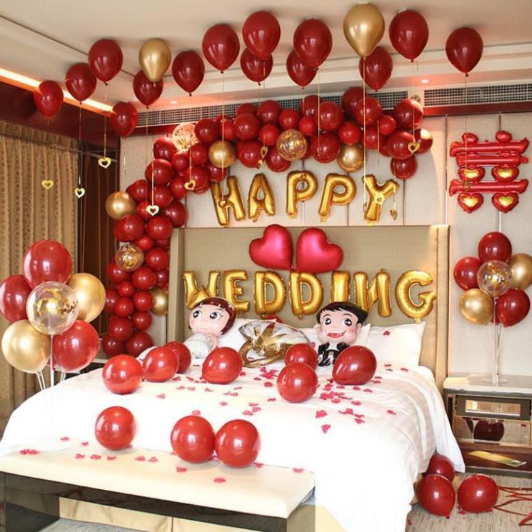 Set Bóng Happy Wedding Trang Trí Phòng Tân Hôn Nhiều Mẫu - Sét Cưới