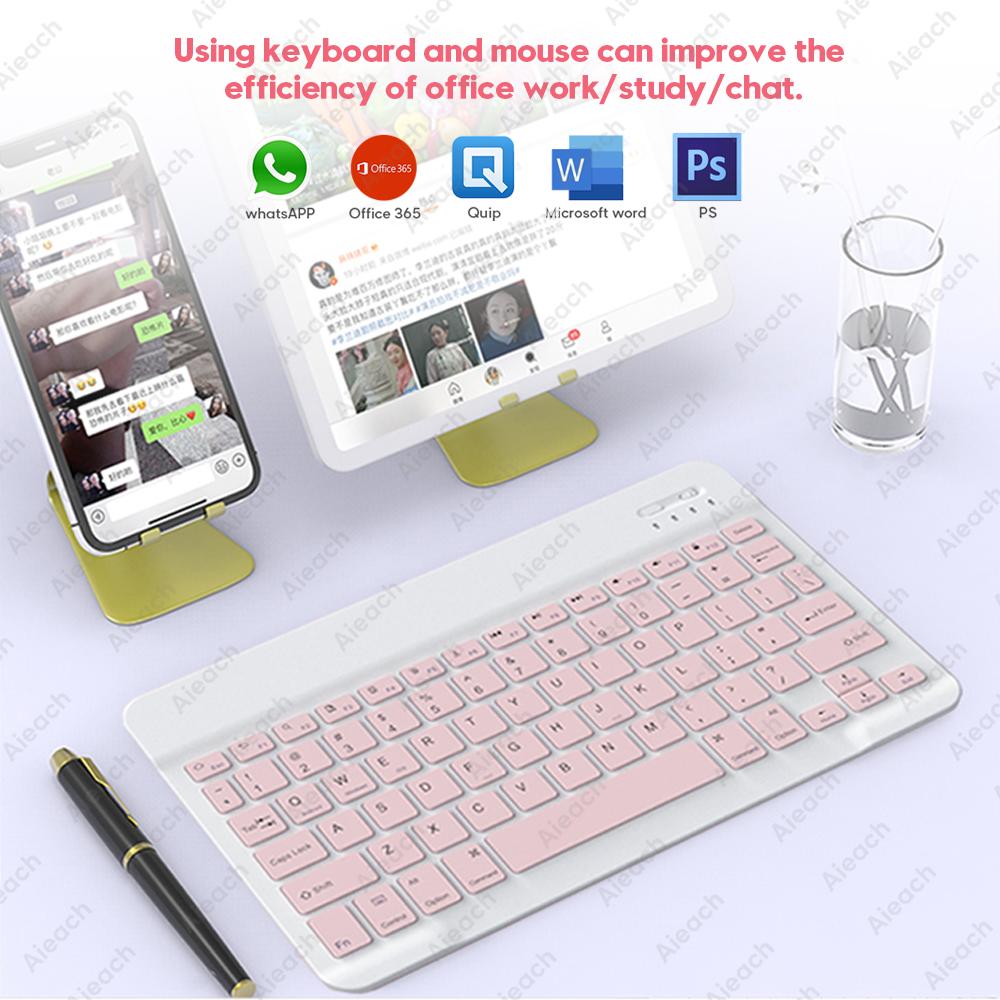 Bluetooth-Tương Thích Bàn Phím Cho Apple Teclado iPad Xiaomi Samsung Huawei Điện Thoại Máy Tính Bảng Bàn Phím Không Dây Cho Android Windows