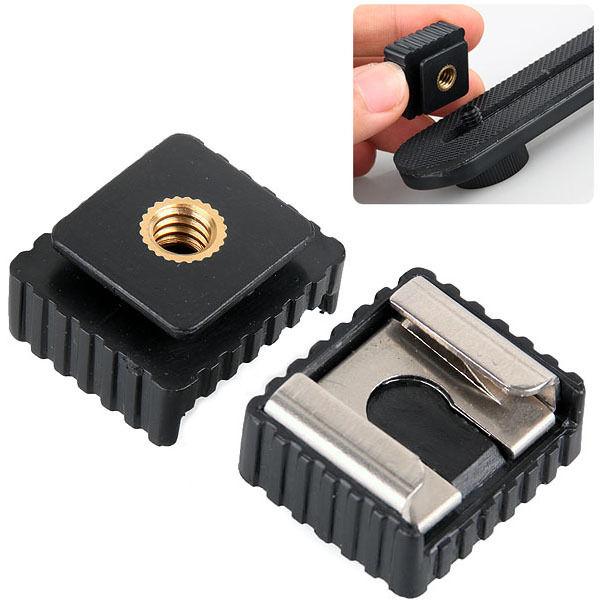 Flash Hot Shoe Mount Adapter to 1/4'' Thread for Studio Light Stand Tripod