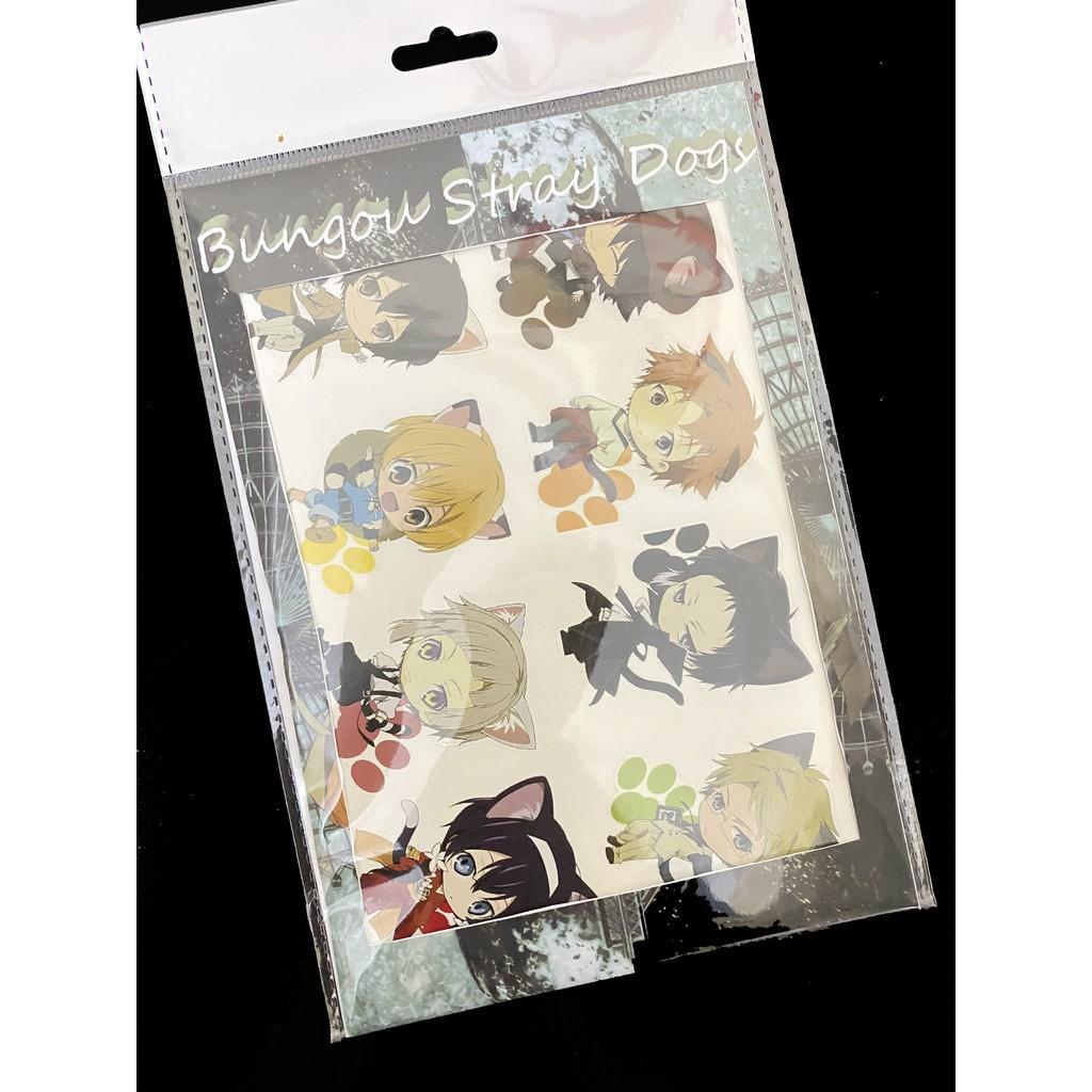 Bộ hình dán - sticker anime Bungo Stray Dogs - Đội Mật Thám Siêu Nhiên