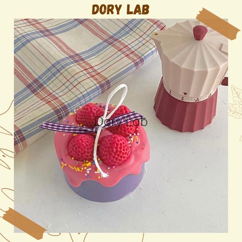 Nến Thơm Bánh Kem Dâu Tây Handmde Không Khói, Quà Tặng Sinh Nhật Ý Nghĩa - Dory Lab