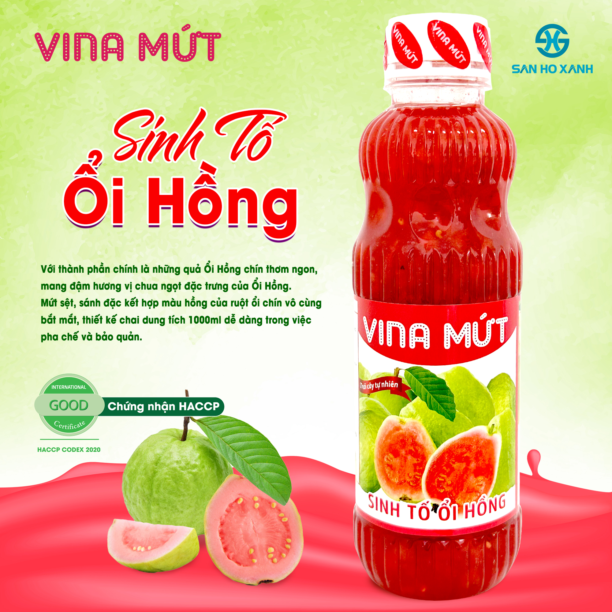 Sinh Tố VINA MỨT 1000ml - 10 Vị Trái Cây Tươi Tự Nhiên