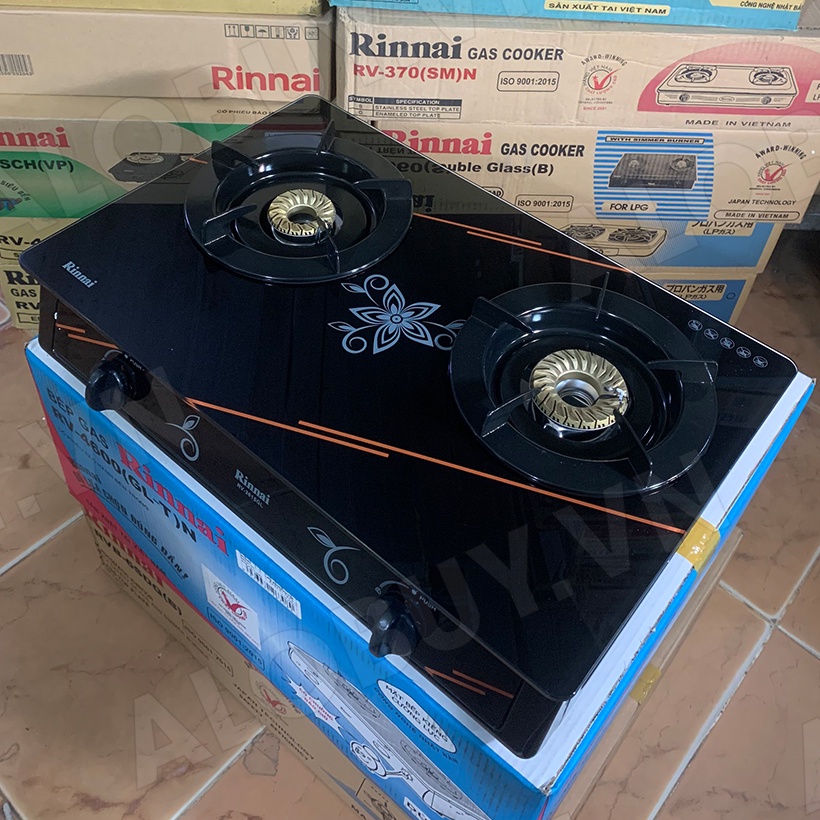 Bếp gas 7 tấc Rinnai RV-3715GL , Chén đồng lửa xanh tiết kiệm gas - Hàng chính hãng