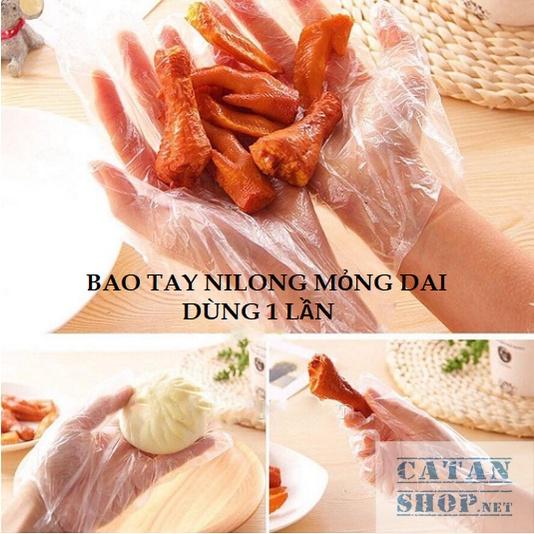 Hộp 200 Chiếc găng tay Nilon dùng 1 lần Găng tay mỏng dai dễ sử dụng, an toàn GD537-Gangtay