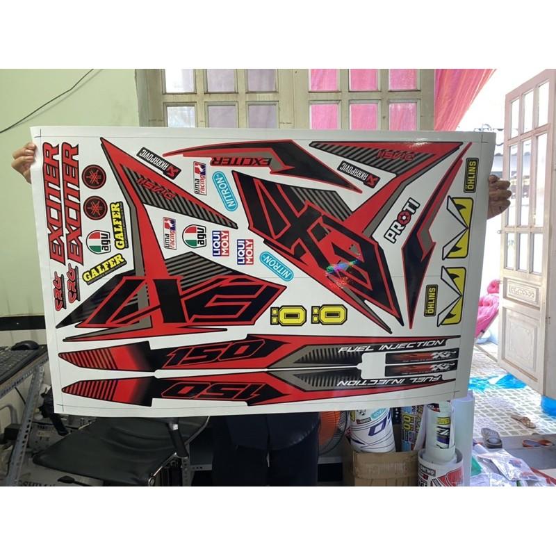 Tem rời dành cho Exciter 150 đỏ đen