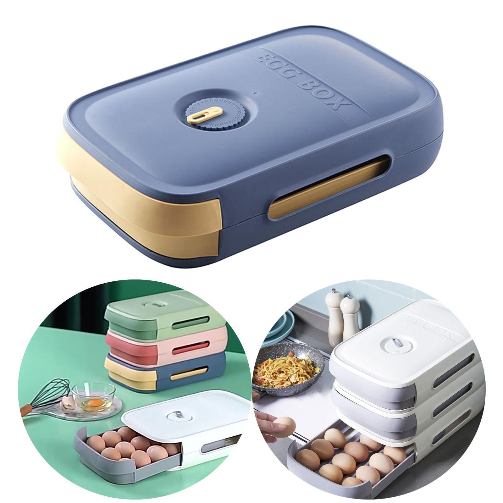 Egg Storage Box Refrigerator Stackable Organizer Fresh for Household