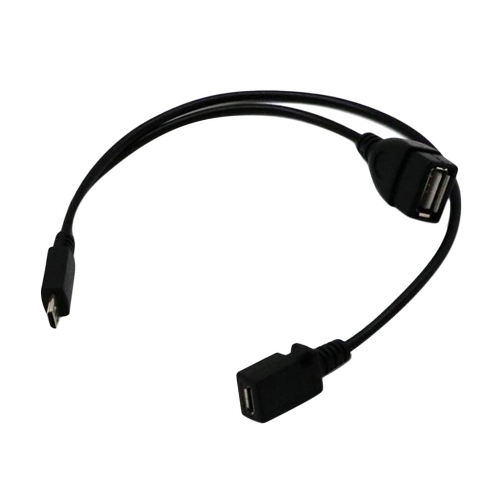 OTG Host Power Cable Micro USB Male To USB & Micro USB