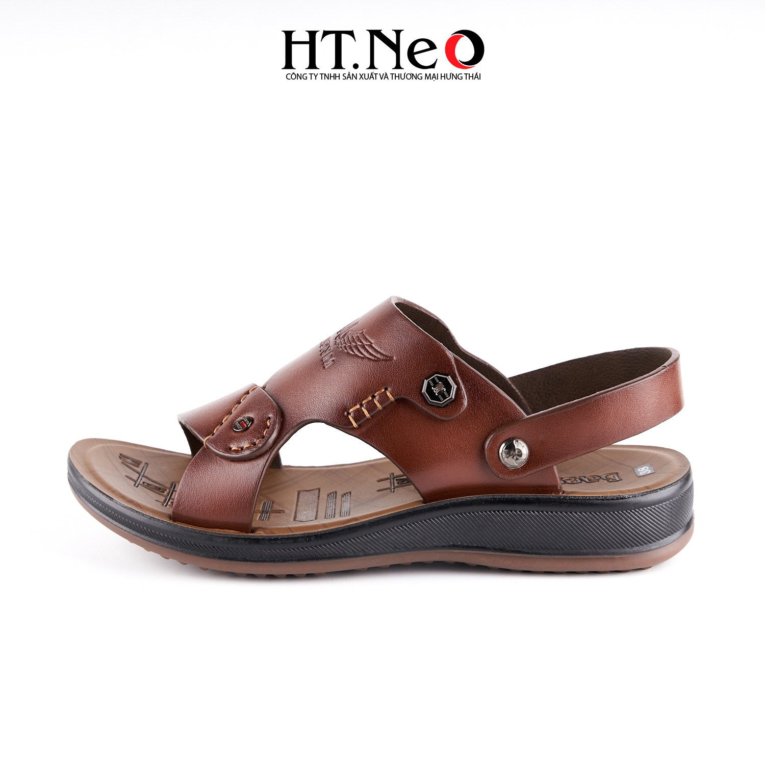 Sandal nam HT.NEO 100% da bò mềm mại, đế cao su nguyên khối, khâu may chân quai siêu chắc chắn SD156