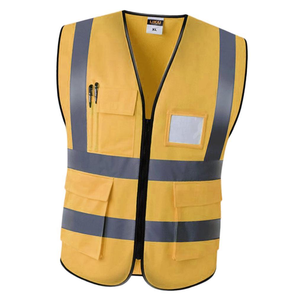 3pcs Reflective Safety Vest Waistcoat Clothing With L XL XXL Golden