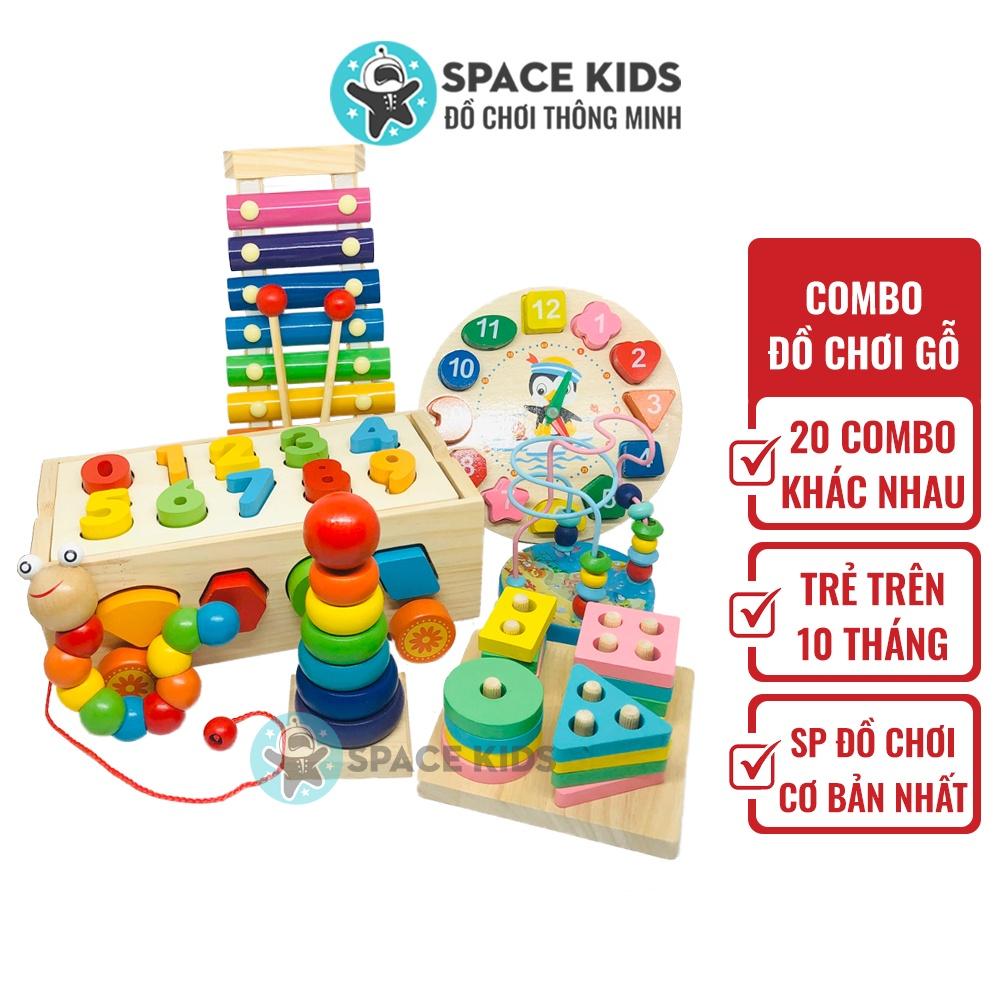 Đồ chơi gỗ cho bé Combo 4-7 món đồ chơi Montessori cho bé tư duy, phát triển trí tuệ