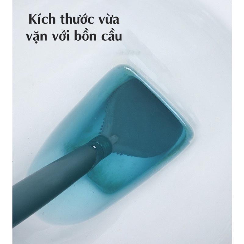 Chổi cọ toilet gắn tường - Bàn chải chà rửa nhà vệ sinh, nhà tắm - Cây cọ silicon có bình chứa xà phòng tiệng dụng