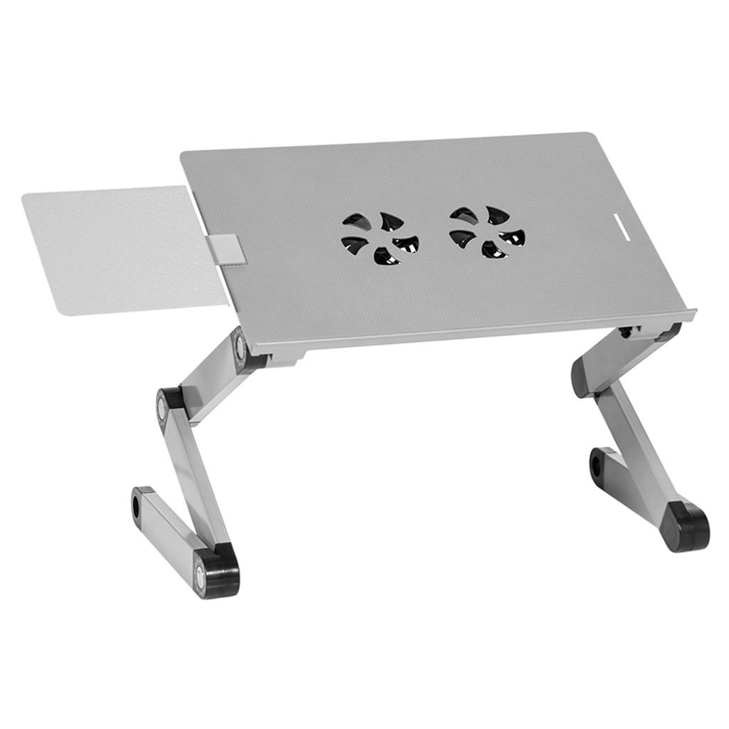 Adjustable Laptop Cooling Stand Lap Desk with Mouse Tray Ergonomic Height Angle Aluminum Alloy Desktop Tray Computer Riser Table Cooler Folding Holder