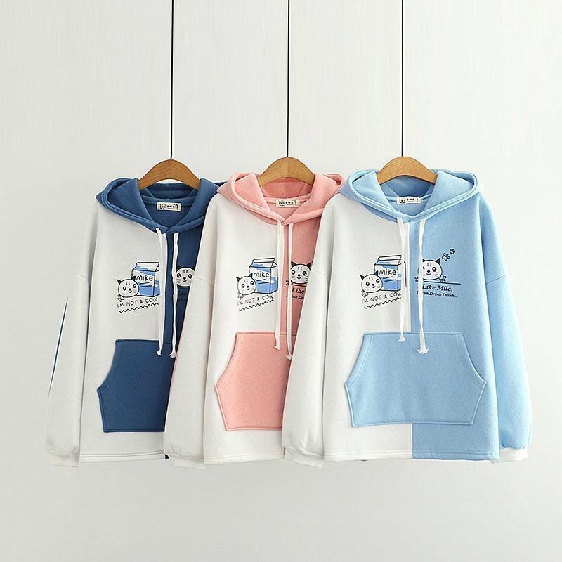 Áo khoác hoodie nữ    Áo khoác nỉ phối hai màu siêu xinh mẫu mới 2020